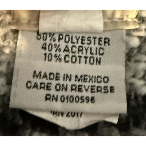 Earth Ragz Baja Poncho Mexican Hoodie Pullover Striped Oversized Teal Small - Picture 4 of 4